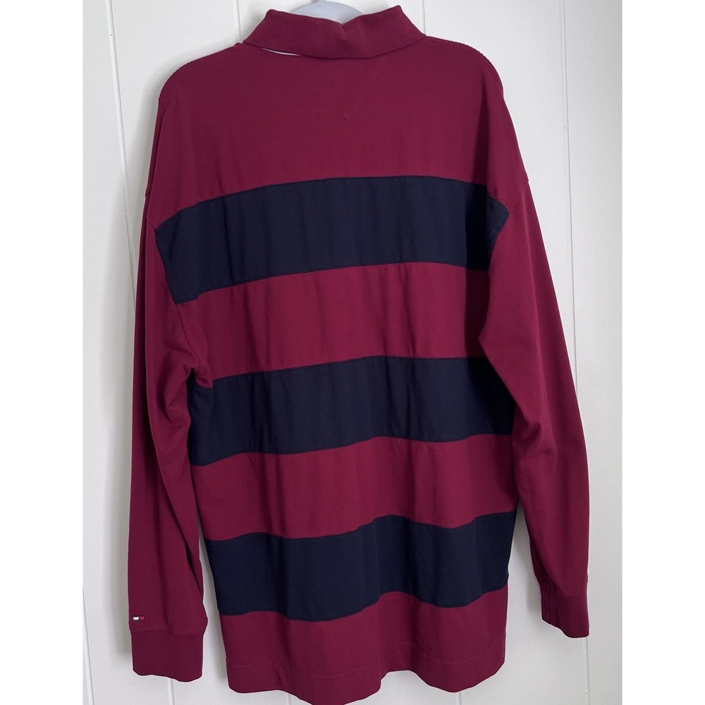 Tommy‎ Hilfiger Regular Fit Colorblock LS Polo Size L ,Blue/Maroon "READ DES " - Picture 7 of 7